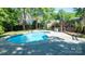 Private backyard pool with lush landscaping at 12601 Guardhouse Ct, Charlotte, NC 28262
