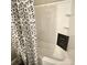 Modern shower with graphic print shower curtain at 169 Freeze Nw Ave, Concord, NC 28025