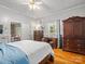 Bedroom featuring wood floors, light grey walls, and traditional furniture at 170 8Th Ave, Cramerton, NC 28032