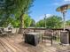 Inviting deck area with patio furniture and a heater for outdoor gatherings at 170 8Th Ave, Cramerton, NC 28032