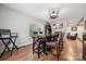 Comfortable dining area with wood floors and view to a comfortable living space at 18 Shipmaster Ct, Clover, SC 29710