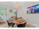 A naturally lit dining room features a modern light fixture and a colorful wall art at 222 N Weldon St, Gastonia, NC 28052
