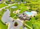 Aerial view of community featuring a pool, tennis courts, playground, and lush green spaces at 308 Hollister Estates Dr, Waxhaw, NC 28173