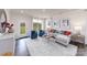 Bright living room with modern furniture, stylish decor, and a view of the green backyard at 4210 Steel Way, Sherrills Ford, NC 28673