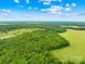 A charming aerial view showcasing the vast acreage with scenic views of the surrounding fields and beautiful sky at 5903 Wm Griffin Rd, Monroe, NC 28112