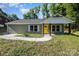 Charming single-story home with a bright yellow front door and neatly landscaped yard at 611 Fernwood Dr, Albemarle, NC 28001