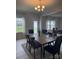 Inviting dining area with modern lighting, a large window, and backyard view at 704 Robert Moses Dr # 121, Gastonia, NC 28056