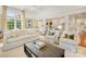 Bright living room featuring hardwood floors, white sofas, and an open view to the kitchen and breakfast bar at 2611 Forest Dr, Charlotte, NC 28211