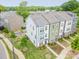 Overhead view of modern townhomes, showcasing their stylish designs and well-maintained landscaping at 2907 W Trade St, Charlotte, NC 28208