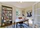 Stylish home office featuring a wooden desk, modern decor, and natural light from the window at 2907 W Trade St, Charlotte, NC 28208