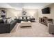 Finished basement with a comfortable seating area, television, and stylish decor for entertainment at 521 Lenswood Ct, Denver, NC 28037