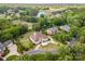 Picturesque aerial view showcasing a luxurious home with pristine golf course views, surrounded by lush greenery at 5400 Challisford Ln, Charlotte, NC 28226