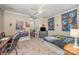 bedroom featuring large windows, neutral tones, and ceiling fan at 5400 Challisford Ln, Charlotte, NC 28226