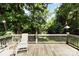 The well-maintained wood deck provides a serene space to enjoy the backyard's lush greenery and natural setting at 7587 Long Valley Dr, Harrisburg, NC 28075
