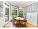 Bright dining nook with large windows overlooking the backyard, and storage cabinet at 7587 Long Valley Dr, Harrisburg, NC 28075