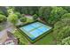 Aerial view of community tennis courts with landscaping at 7687 Bermuda Hills Ln, Denver, NC 28037