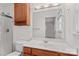 Bathroom with a vanity and sink, a large mirror and shower at 115 Three Oaks Ln, Statesville, NC 28677