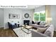 Bright living room showcasing a fireplace, large windows, and stylish neutral-toned furniture for a comfortable feel at 1365 Secrest Commons Dr, Monroe, NC 28112