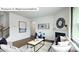 Spacious living room filled with natural light, a fireplace, and elegant furnishings, creating a welcoming atmosphere at 1365 Secrest Commons Dr, Monroe, NC 28112