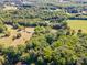 Expansive aerial view showcasing the property's vast land and lush surrounding landscape at 290 Glenmere Ln, Mooresville, NC 28115