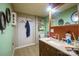 Cozy bathroom with wood paneling, vintage-style fixtures, and a classic aesthetic at 290 Glenmere Ln, Mooresville, NC 28115