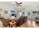 Spacious living room with hardwood floors, vaulted ceiling, and neutral decor, offering a stylish and comfortable living space at 3690 Birchwood Ln, Denver, NC 28037
