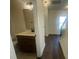 Well-lit bathroom featuring modern vanity with a white countertop and dark brown cabinets at 4025 Grommet Ct, Matthews, NC 28105