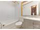 A full bathroom featuring a shower-tub combo and updated vanity at 733 Osteen Rd, York, SC 29745