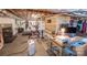 Finished basement with workout and office area featuring wood paneled wall decor at 8005 Island View Ct, Denver, NC 28037