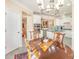 Open dining area featuring white cabinets, stainless steel appliances, and a view into the kitchen at 8033 Pawleys Ct, Fort Mill, SC 29707