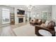 Cozy living room with a fireplace, lots of natural light, and comfortable seating, creating a relaxing atmosphere at 13032 Windy Lea Ln, Huntersville, NC 28078