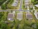 An aerial view of homes with beautiful landscaping, patios, and neighborhood street views at 1409 Tupelo Rd, Clover, SC 29710