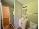 Bright bathroom features a shower, vanity, and neutral color palette, creating a clean and functional space at 2020 Longleaf Dr, Charlotte, NC 28210