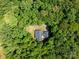 Overhead view of the home surrounded by dense green foliage, showcasing its secluded location and natural beauty at 300 Hugh Crocker Rd, Matthews, NC 28104