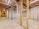 Unfinished basement with visible framing, duct work, and insulation offering great potential for customization at 3825 Mountain Cove Dr, Charlotte, NC 28216