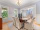 Elegant dining area featuring hardwood floors and ample natural light at 3825 Mountain Cove Dr, Charlotte, NC 28216