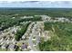 Panoramic aerial view of a quiet, suburban neighborhood nestled among mature trees and green spaces at 4321 Tucker Chase Dr, Midland, NC 28107
