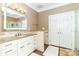 Luxurious bathroom featuring dual sinks, granite countertops, and a spacious shower with glass enclosure at 532 Wilmslow Rd, Rock Hill, SC 29730