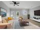 Bright living room with a plush sofa, decorative pillows, and stylish coffee table on a large rug at 908 Sundance Dr, Gastonia, NC 28054