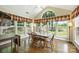 Bright breakfast nook with a vaulted ceiling, large windows, and a view of the backyard at 1117 Yarrow St, Matthews, NC 28104