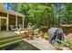 Backyard patio with a grill and potted plants, next to a deck, ideal for outdoor entertaining at 129 Willow Tree Ln, Mount Holly, NC 28120