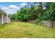 Spacious backyard featuring a well-maintained lawn and a wooden privacy fence, providing a secure outdoor space at 14402 Asheton Creek Dr, Charlotte, NC 28273