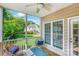 Screened porch with view to backyard and comfortable place to entertain at 14426 Harvington Dr, Huntersville, NC 28078