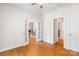 Bright room with hardwood floors, french doors and neutral paint at 14426 Harvington Dr, Huntersville, NC 28078