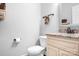 Bathroom with granite vanity and tile flooring at 16028 Hallaton Dr, Huntersville, NC 28078