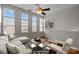 Staged living area with hardwood floors, a neutral sofa, and stylish decor in a bright, inviting setting at 2125 Southend Dr # 448, Charlotte, NC 28203