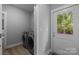 Spacious laundry room with new washer and dryer and convenient access to the exterior at 2925 Westfield Rd, Charlotte, NC 28209