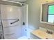 Bathroom with grab bar, shower and modern vanity at 341 Austin Dr, York, SC 29745