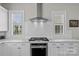 Close-up of a modern kitchen with stainless steel range hood and updated appliances at 4030 City Homes Pl, Charlotte, NC 28209