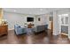 Spacious living room with two sofas, hardwood floors, and a view into an adjacent room at 4030 City Homes Pl, Charlotte, NC 28209